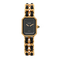 Chanel Stainless Steel Lambskin 20mm Chain Premiere Quartz Watch Gold L