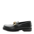 Gucci Goatskin Womens Logo 15mm Loafers 35 Black