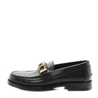 Gucci Goatskin Womens Logo 15mm Loafers 35 Black