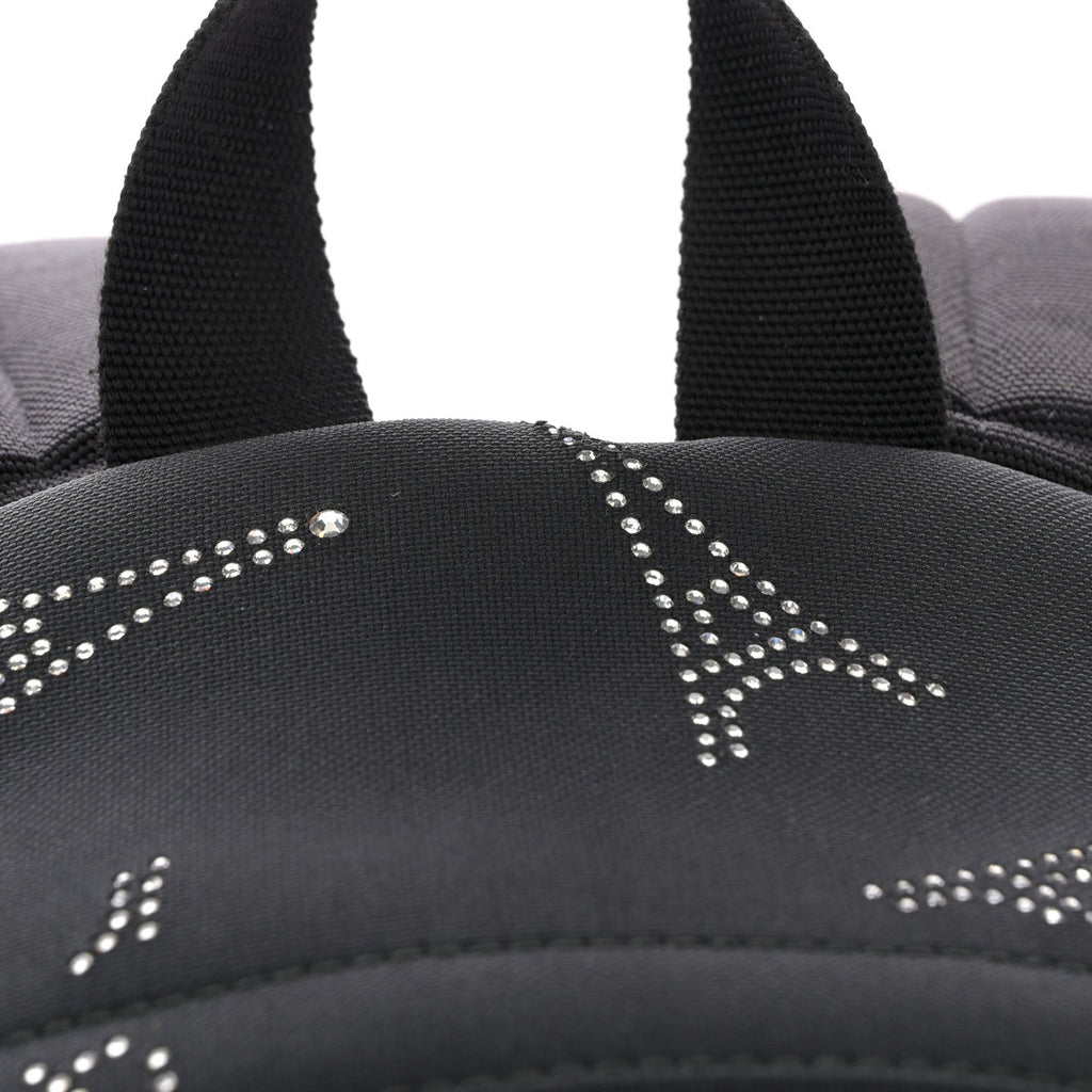 Balenciaga Canvas Crystal Embellished Eiffel Tower Explorer Backpack S Black