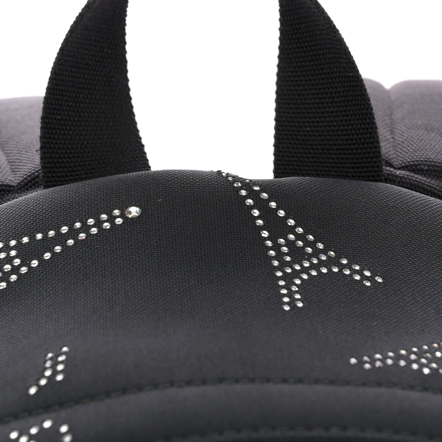 Balenciaga Canvas Crystal Embellished Eiffel Tower Explorer Backpack S Black