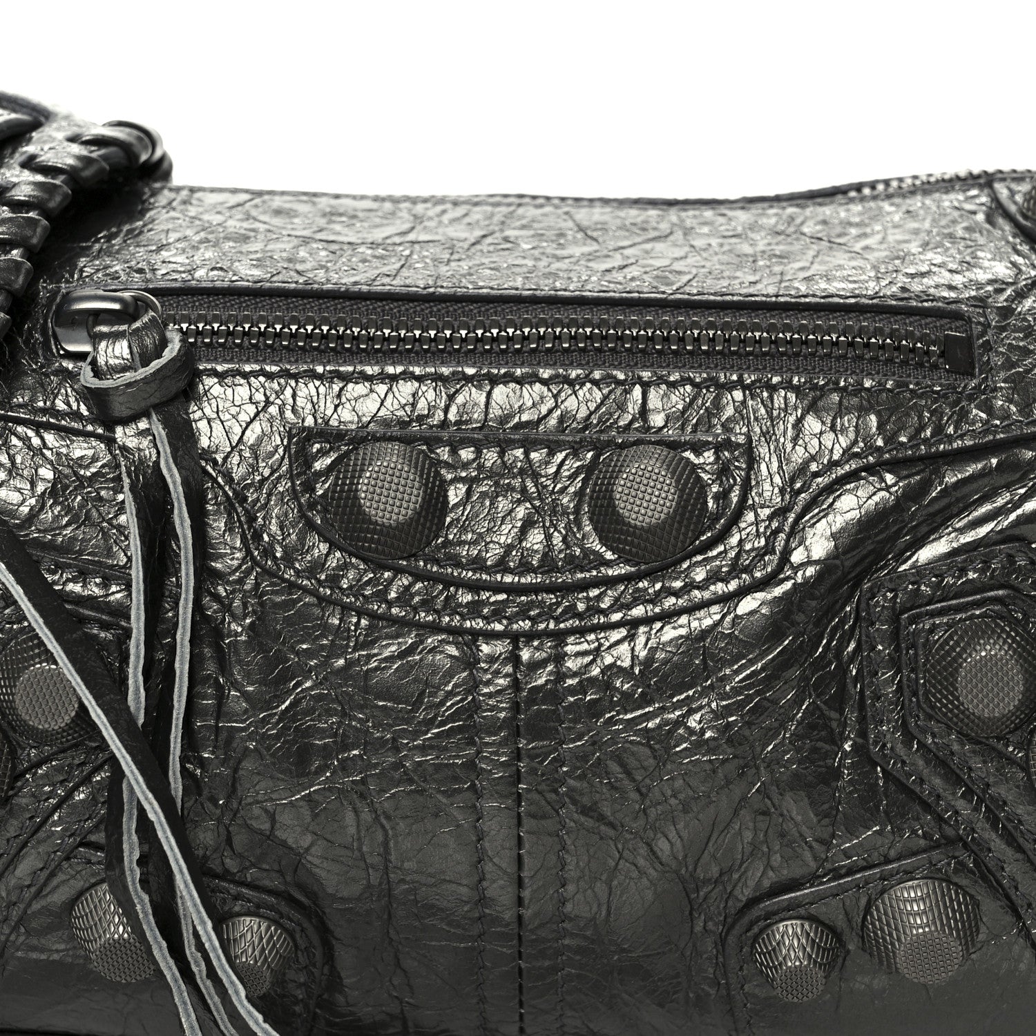 Balenciaga Agneau Arena Le Cagole Cylinder Bag Steel Grey