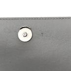Balenciaga Metallic Calfskin Quilted Crush Wallet On Chain Silver