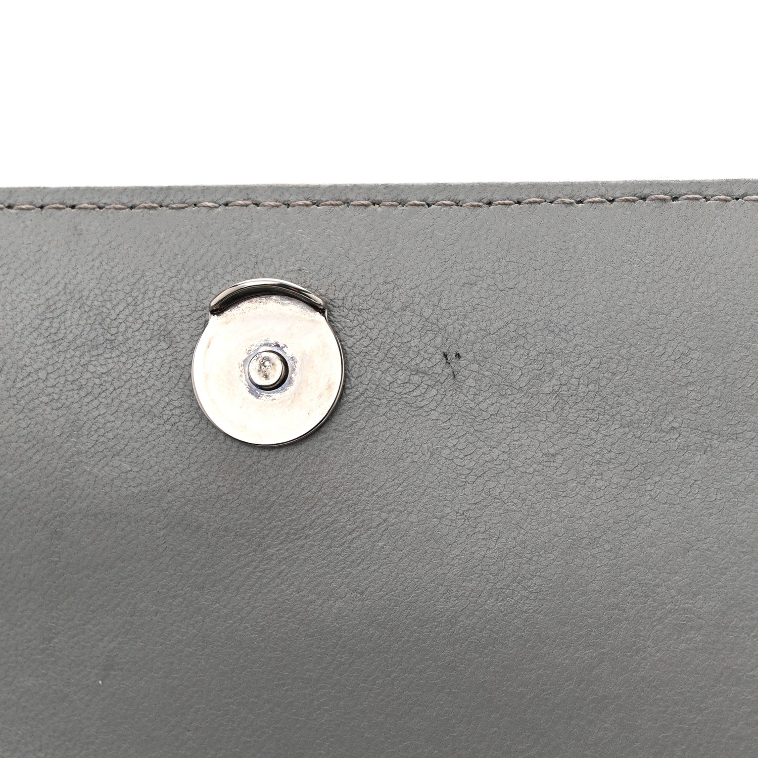 Balenciaga Metallic Calfskin Quilted Crush Wallet On Chain Silver