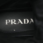 Prada Spazzolato Rois Nylon Metal Triangle Logo Monolith Pouch Pocket 55mm Boots 39 Black