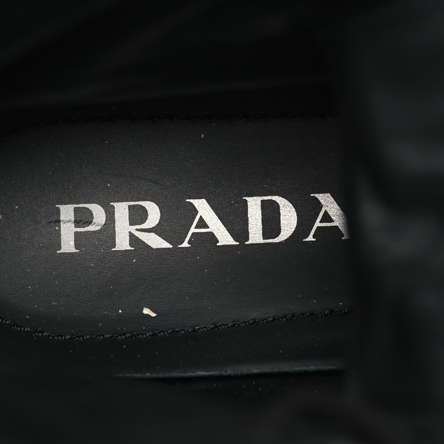 Prada Spazzolato Rois Nylon Metal Triangle Logo Monolith Pouch Pocket 55mm Boots 39 Black