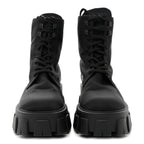 Prada Re-Nylon Gabardine Metal Triangle Logo Monolith Pouch Pocket 55mm Boots 39 Black