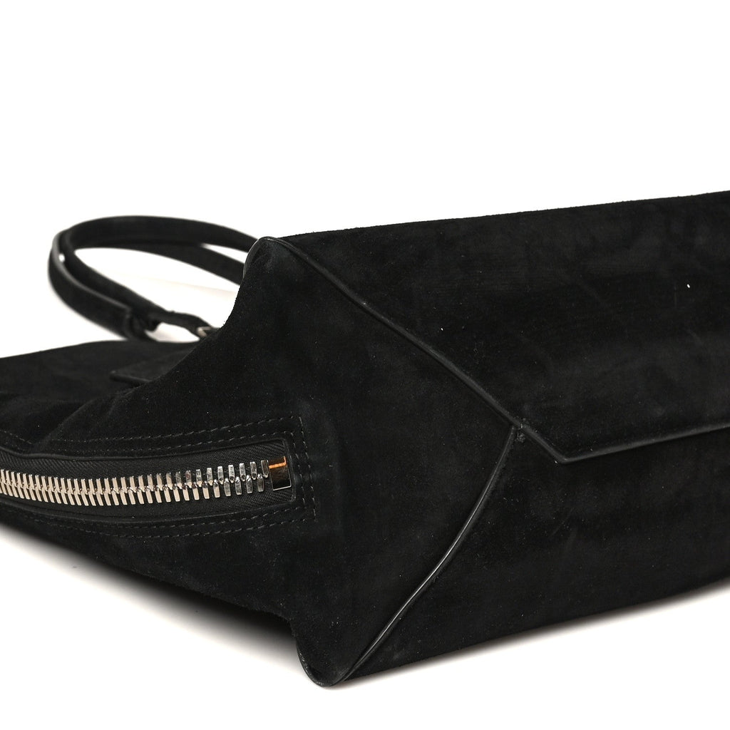 Balenciaga Daim Suede Plate Hardware Papier A6 Zip Around Tote Black