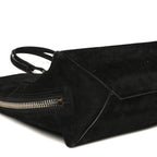 Balenciaga Daim Suede Plate Hardware Papier A6 Zip Around Tote Black