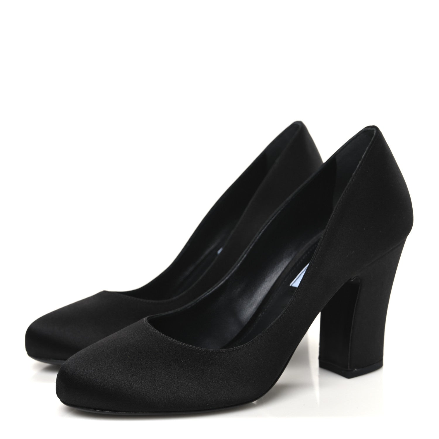 Prada Satin Block Heel Pump 36 Black