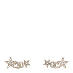 Chanel Crystal Star CC Earrings Gold