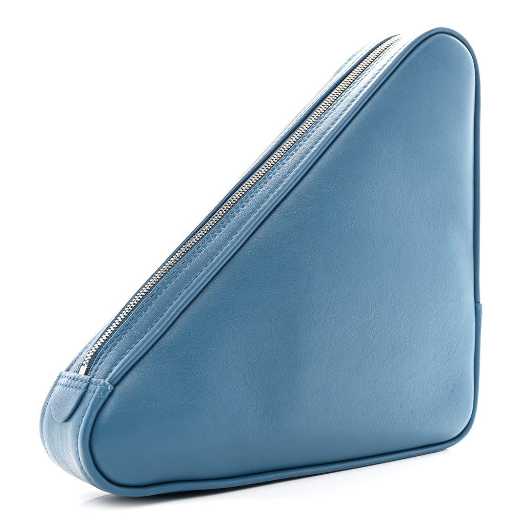 Balenciaga Calfskin M Triangle Pouch Bleu Persan