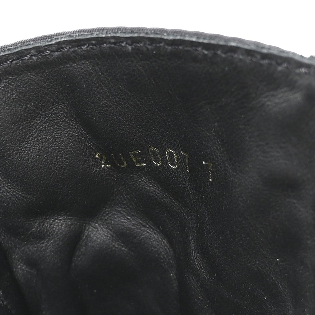 Prada Spazzolato Rois Nylon Metal Triangle Logo Monolith Pouch Pocket 55mm Boots 40 Black
