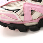 Balenciaga Mesh Nubuck Effect Fabric LED Womens Track Sneakers 38 Grey Pink Black