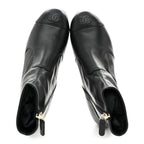 Chanel Stretch Lambskin Cap Toe CC Uniform Short Boots 36 Black
