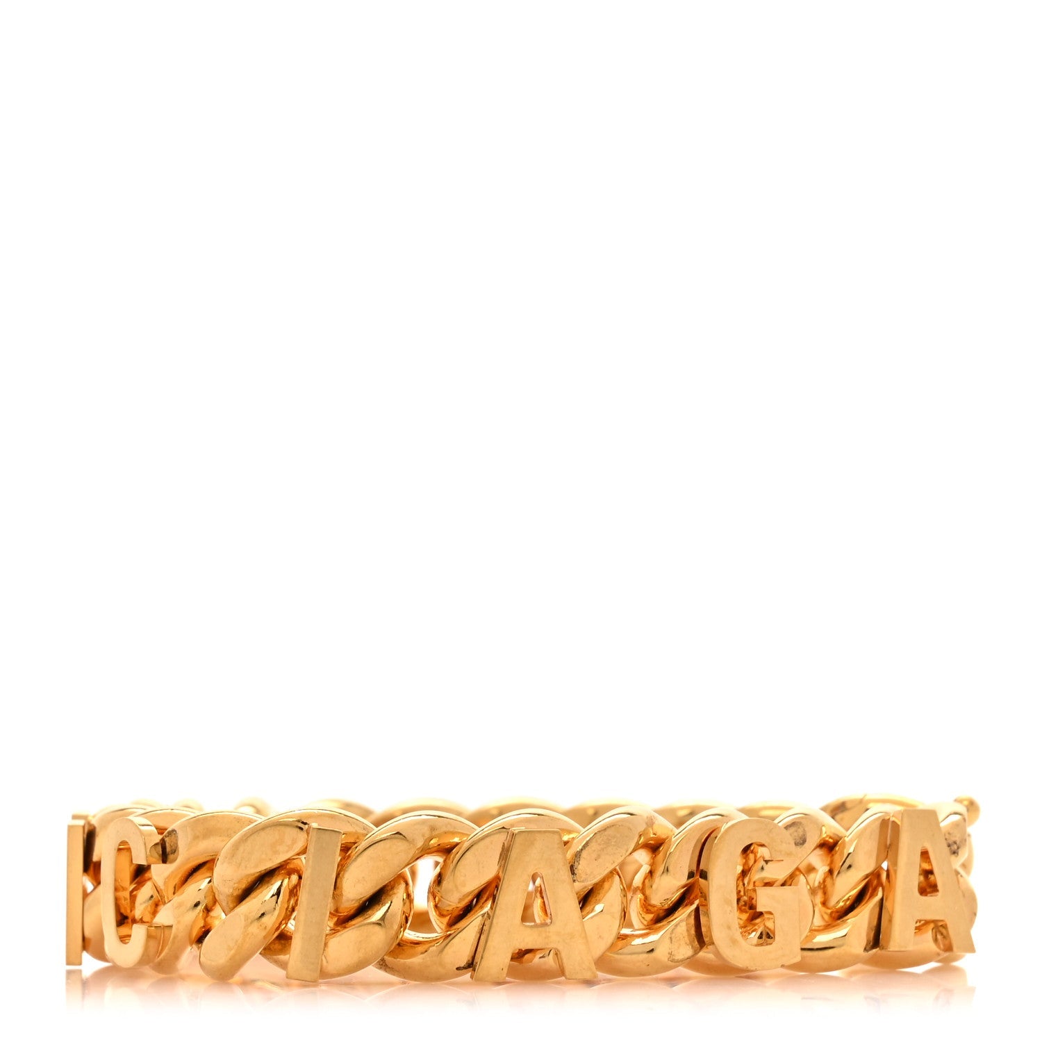 Balenciaga Metal Logo Chain Bracelet M Gold