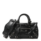 Balenciaga Agneau Arena Mini Le Cagole Duffle Crossbody Bag Black
