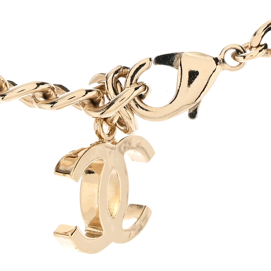 Chanel Tweed Lambskin CC Heart Locket Necklace Gold Black Beige
