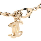 Chanel Tweed Lambskin CC Heart Locket Necklace Gold Black Beige