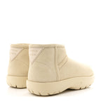 Bottega Veneta Suede Shearling Snap Ankle Boots 36 Porridge