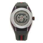 Gucci Stainless Steel Rubber 46mm Sync Web Quartz Watch Grey