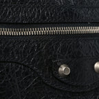 Balenciaga Agneau Classic Silver Hardware Weekender Black