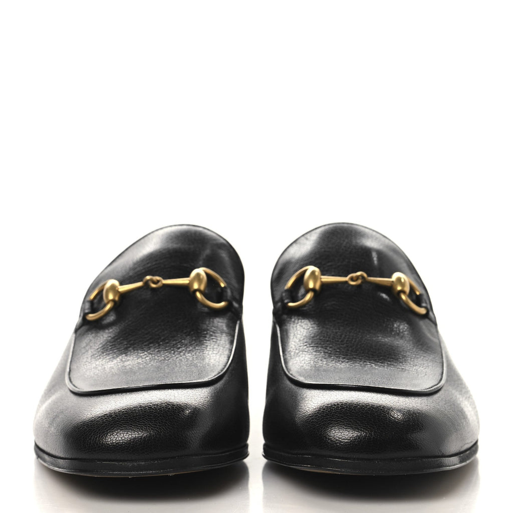 Gucci Goatskin Mens Horsebit Loafers 8.5 Black