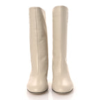 Fendi Vitello Karligraphy Logo FF Ankle Boots 35 White