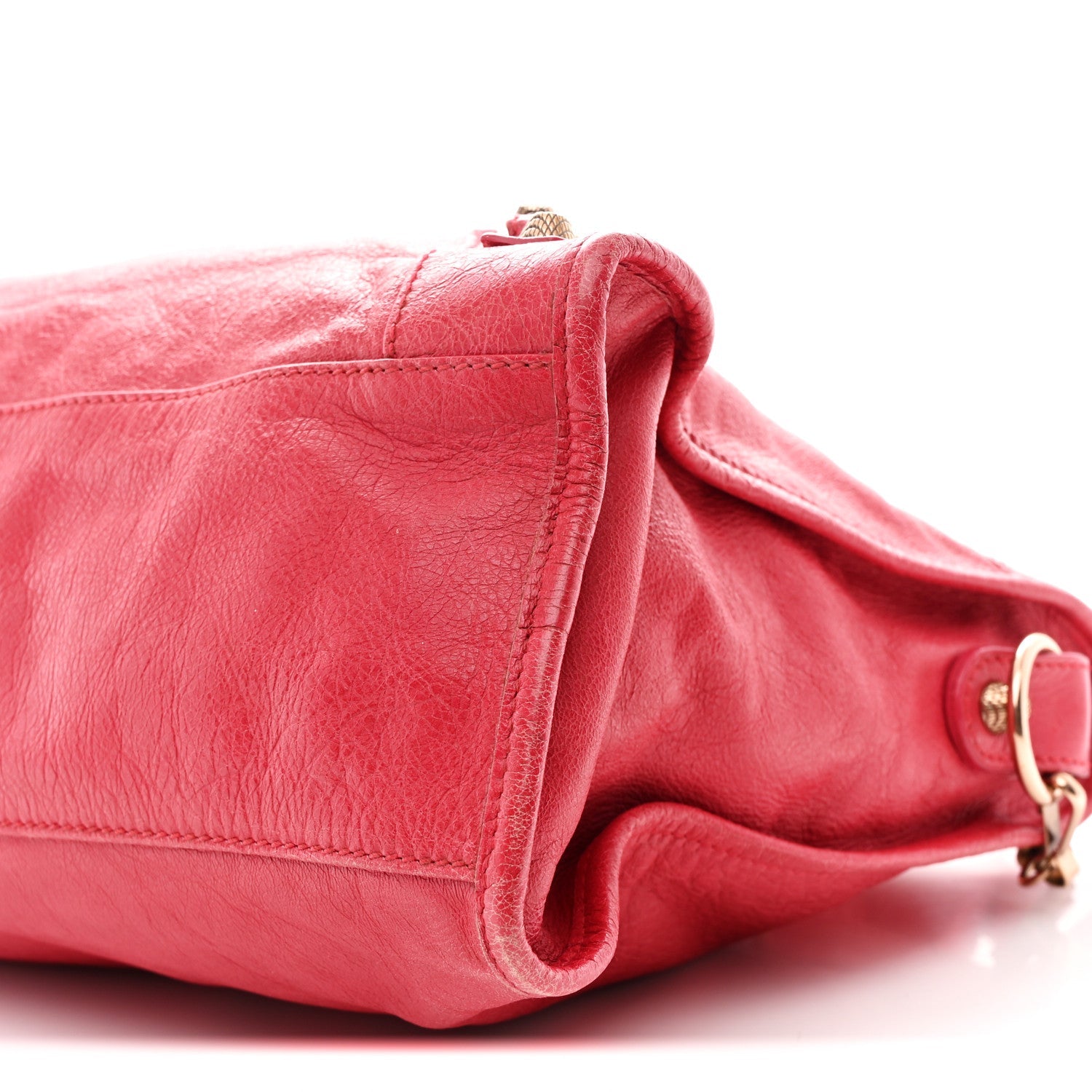 Balenciaga Agneau Giant 12 Rose Gold Hardware City Rouge Coquelicot
