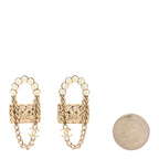 Chanel Metal Pearl Quilted CC Flap Bag Earrings Gold