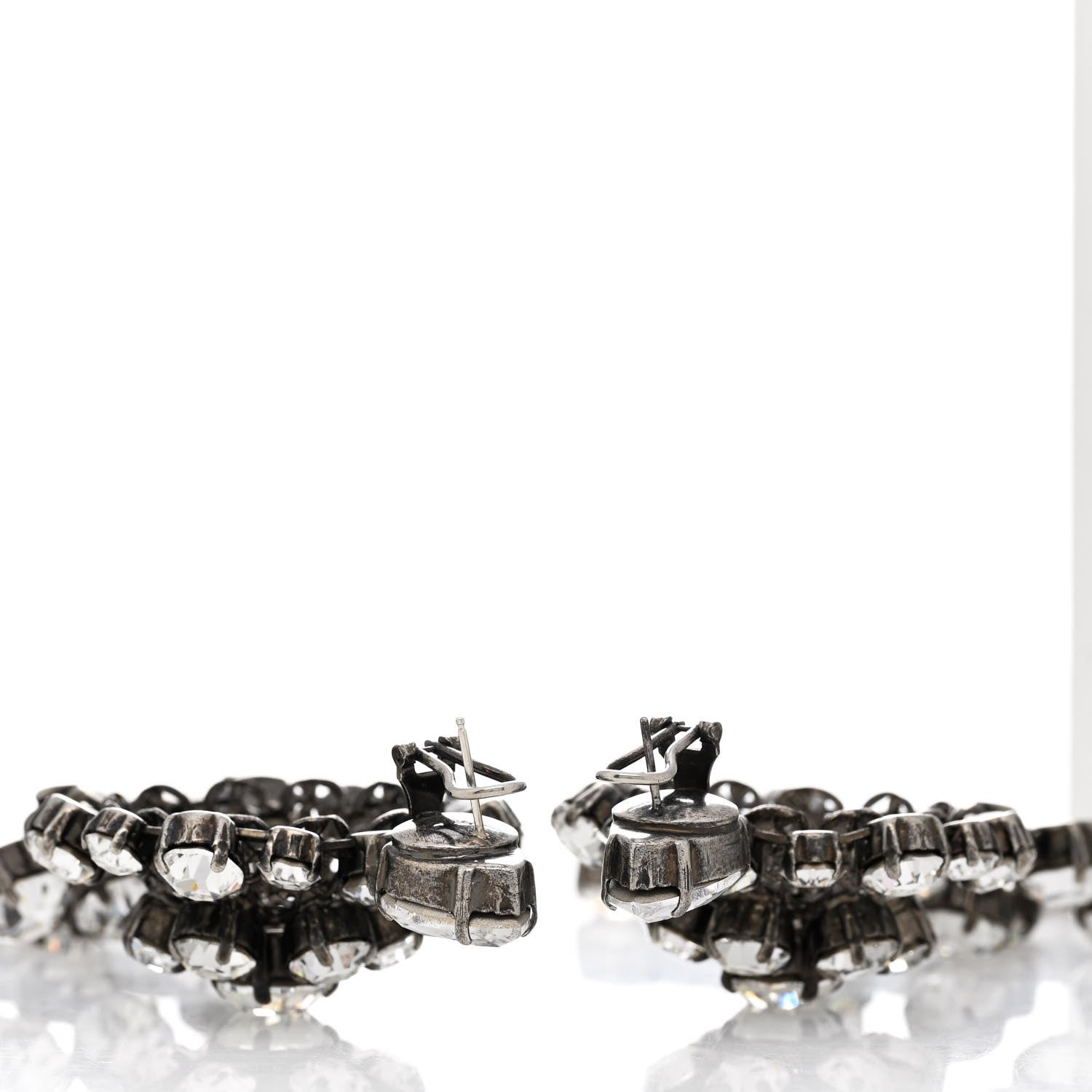 Gucci Metal Crystal Drop Earrings