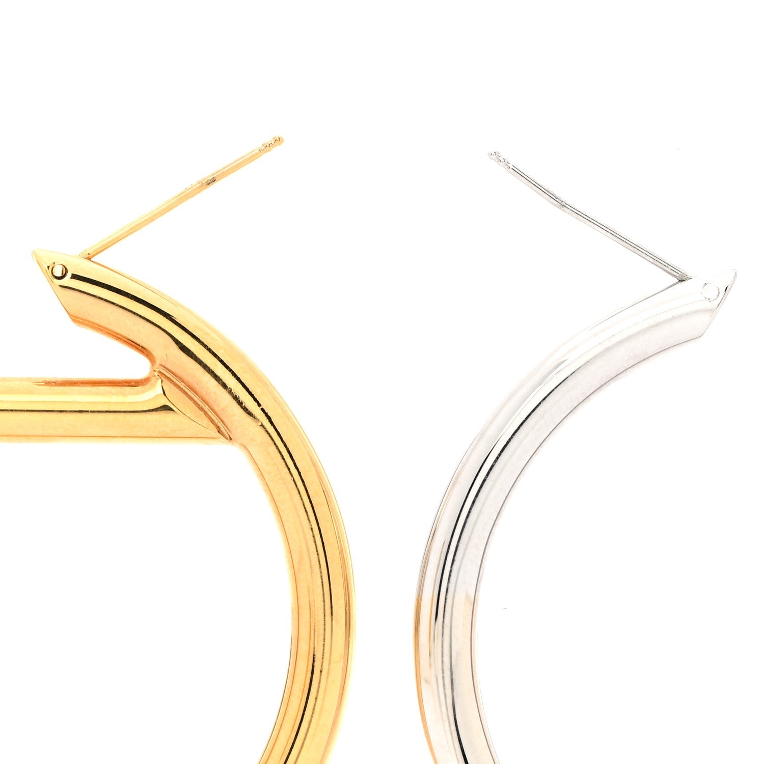 Fendi Metal FF Hoop Earrings Gold Silver