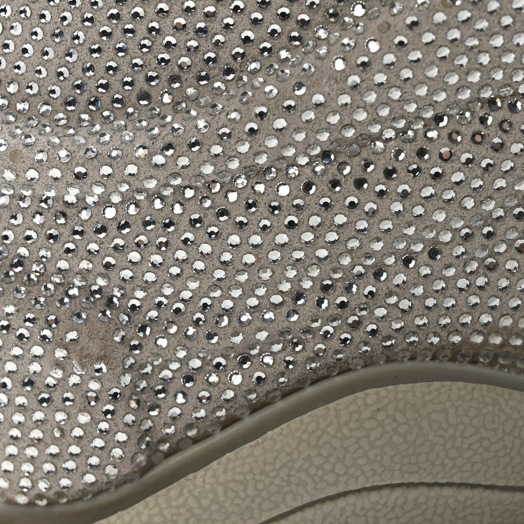 Balenciaga Microfiber Strass Embellished Womens Triple S Sneakers 39 Light Grey
