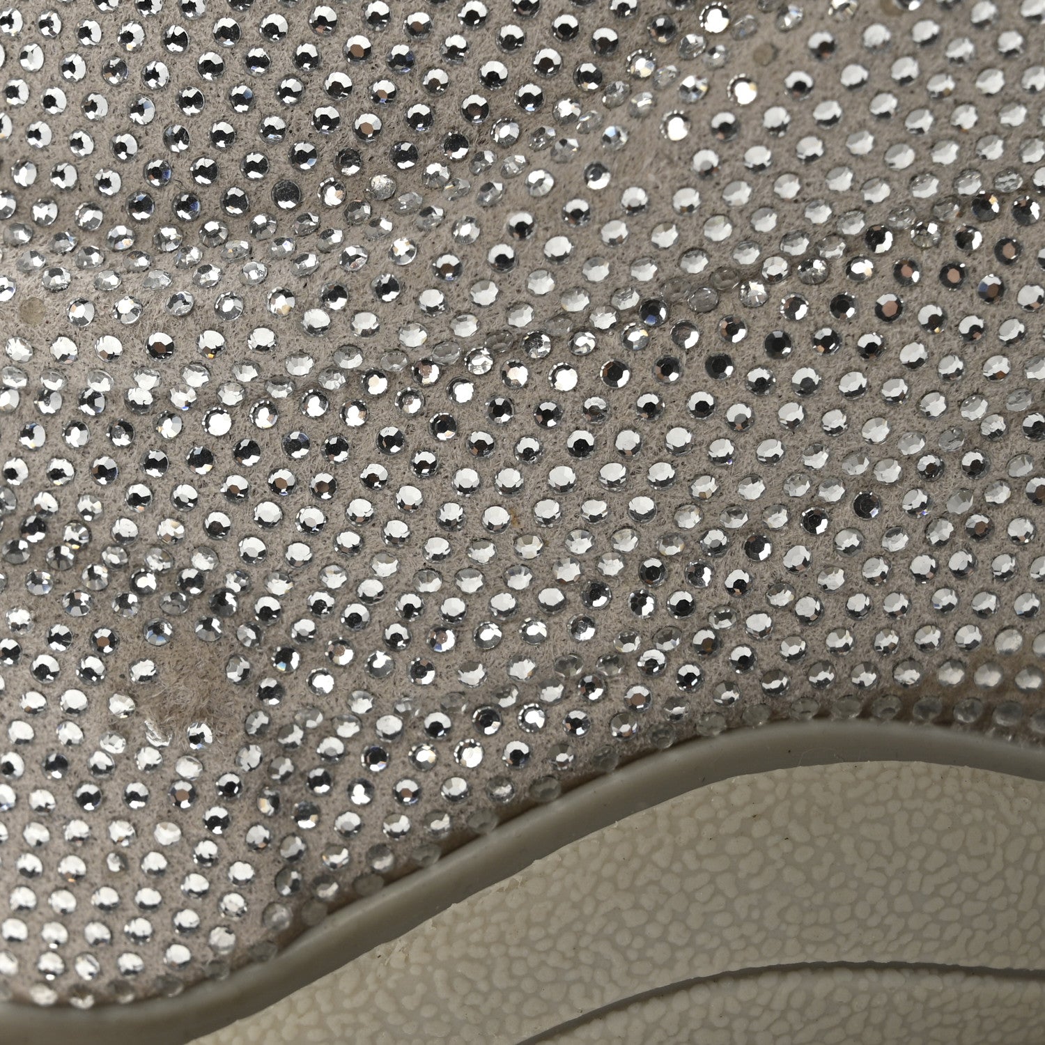 Balenciaga Microfiber Strass Embellished Womens Triple S Sneakers 39 Light Grey