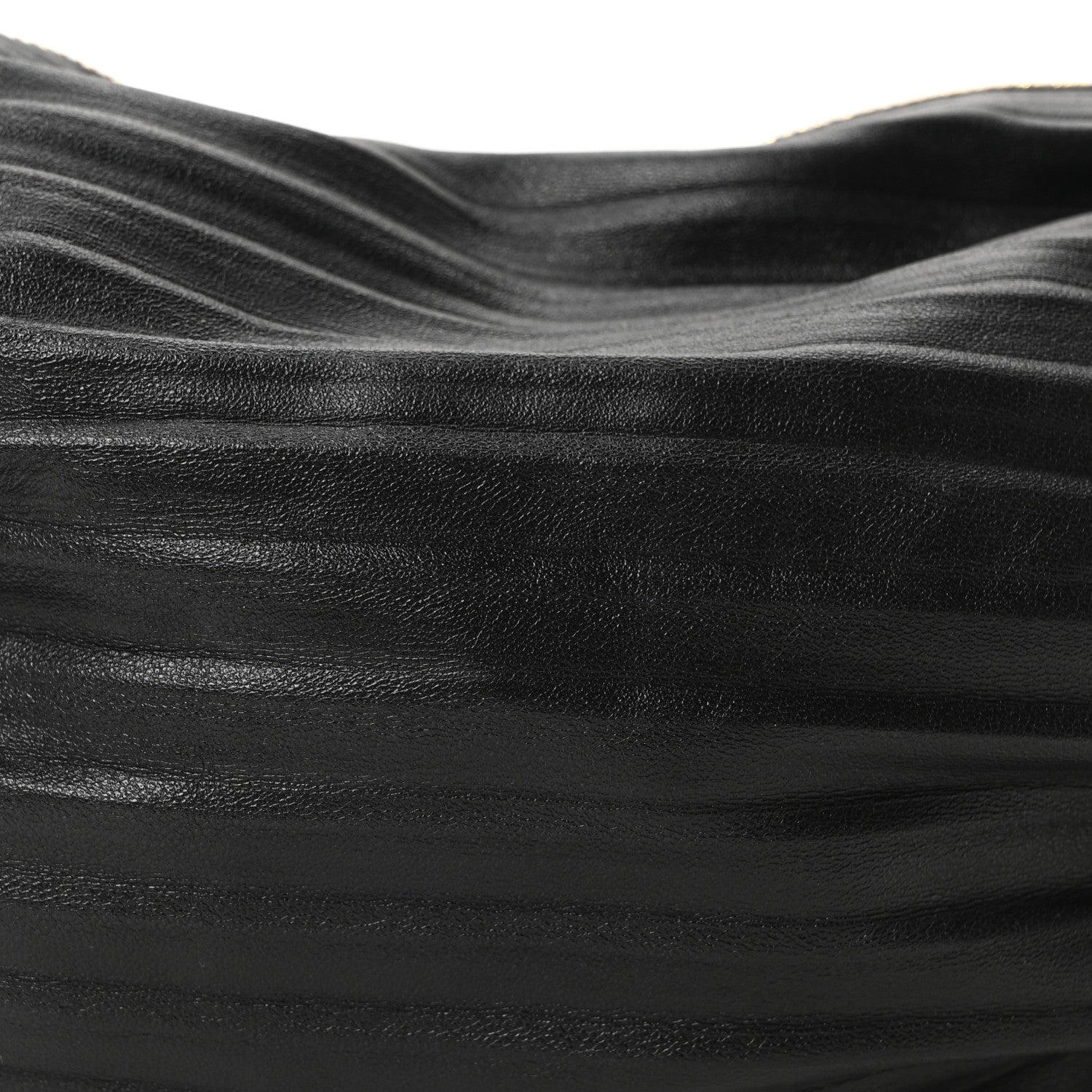 Loewe Lambskin Pleated Bracelet Pouch Shoulder Bag Black
