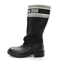 Christian Dior Calfskin Technical Fabric D-Major Boots 39 Black White