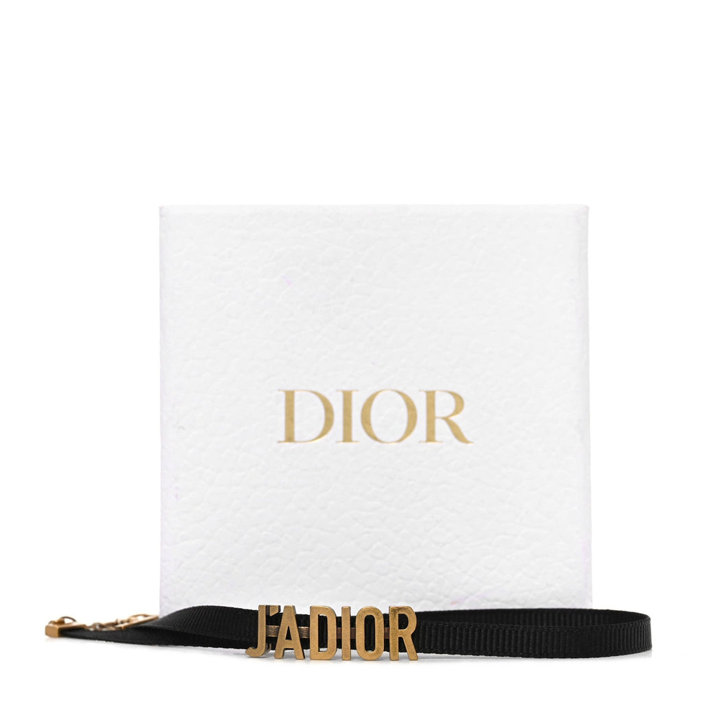 Christian Dior Grosgrain Ribbon J'Adior Logo Choker Necklace Black