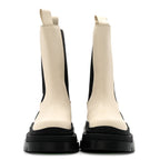 Bottega Veneta Calfskin The Tire Chelsea Boots 38 Sea Salt Black