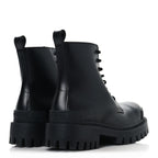 Balenciaga Calfskin Womens Strike 20mm Lace Up Boots 38 Black