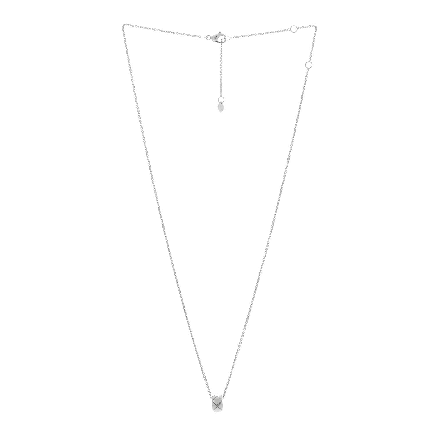 Chanel 18K White Gold Coco Crush Pendant Necklace