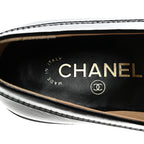 Chanel Calfskin Enamel Charms Mocassin Loafers 35.5 Black