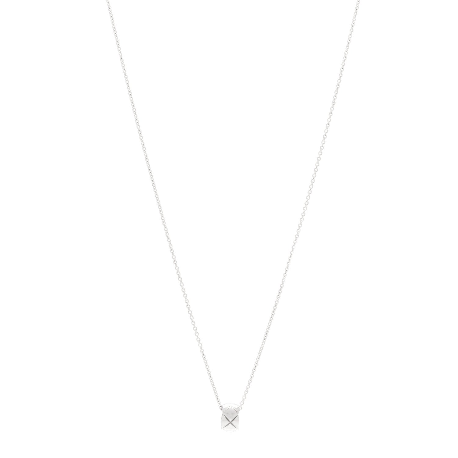 Chanel 18K White Gold Coco Crush Pendant Necklace