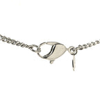 Chanel Metal Crystal CC Long Chain Necklace Silver