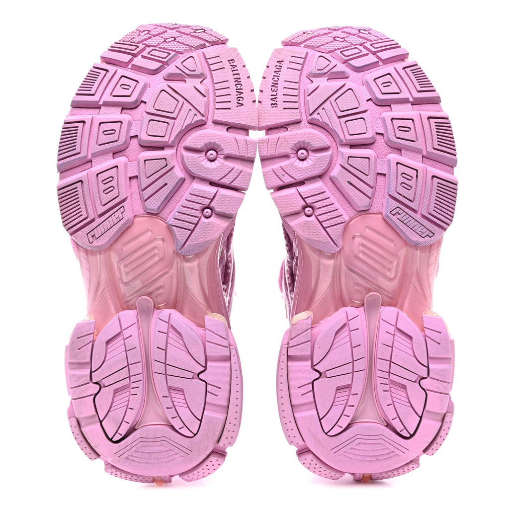 Balenciaga Mesh Rubber Distressed Womens Runner Sneakers 35 Pink