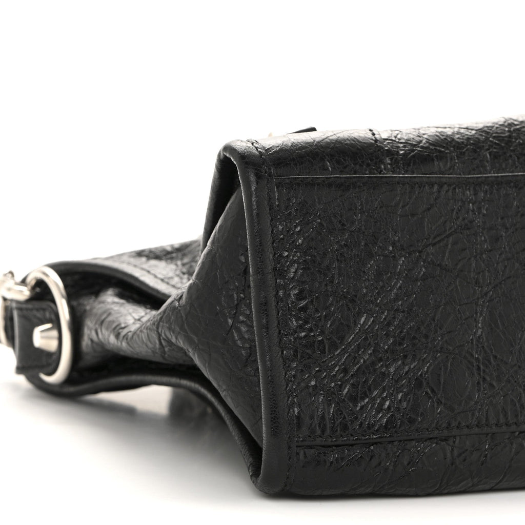Balenciaga Agneau Arena Storico Silver Hardware Small Le City Black