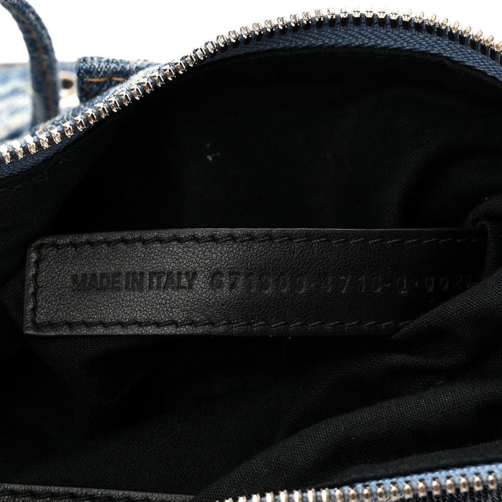 Balenciaga Denim BB Monogram Le Cagole Shoulder Bag XS Blue