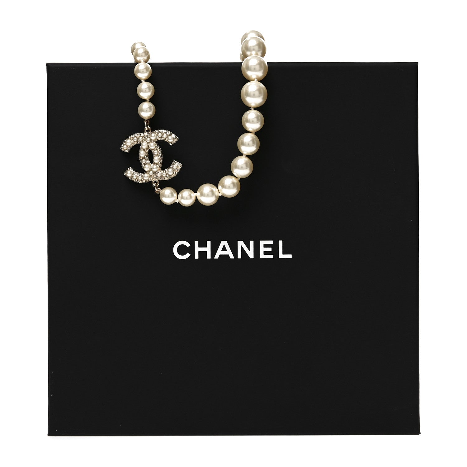 Chanel Pearl CC 100th Anniversary Necklace Light Gold