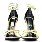 Gucci Nappa Charlotte GG Ankle Strap High Heel Sandals 39 Pistachio Green