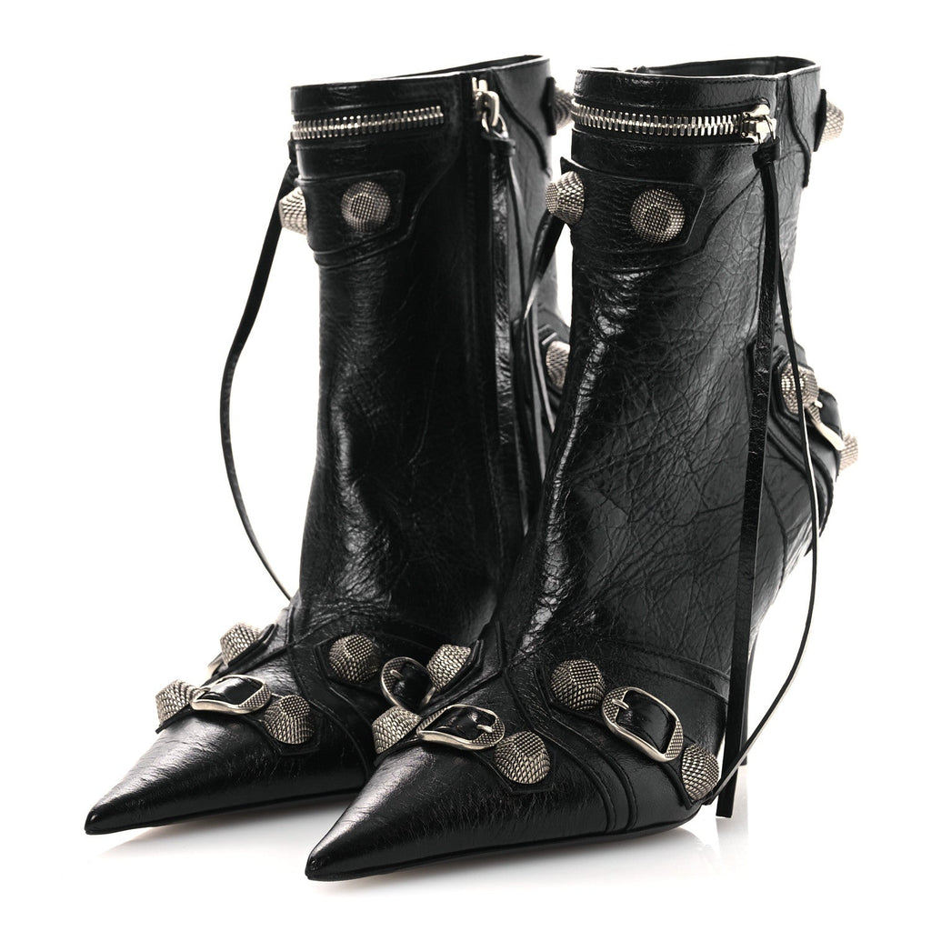 Balenciaga Agneau Arena Cagole 70mm Ankle Boots 37 Black