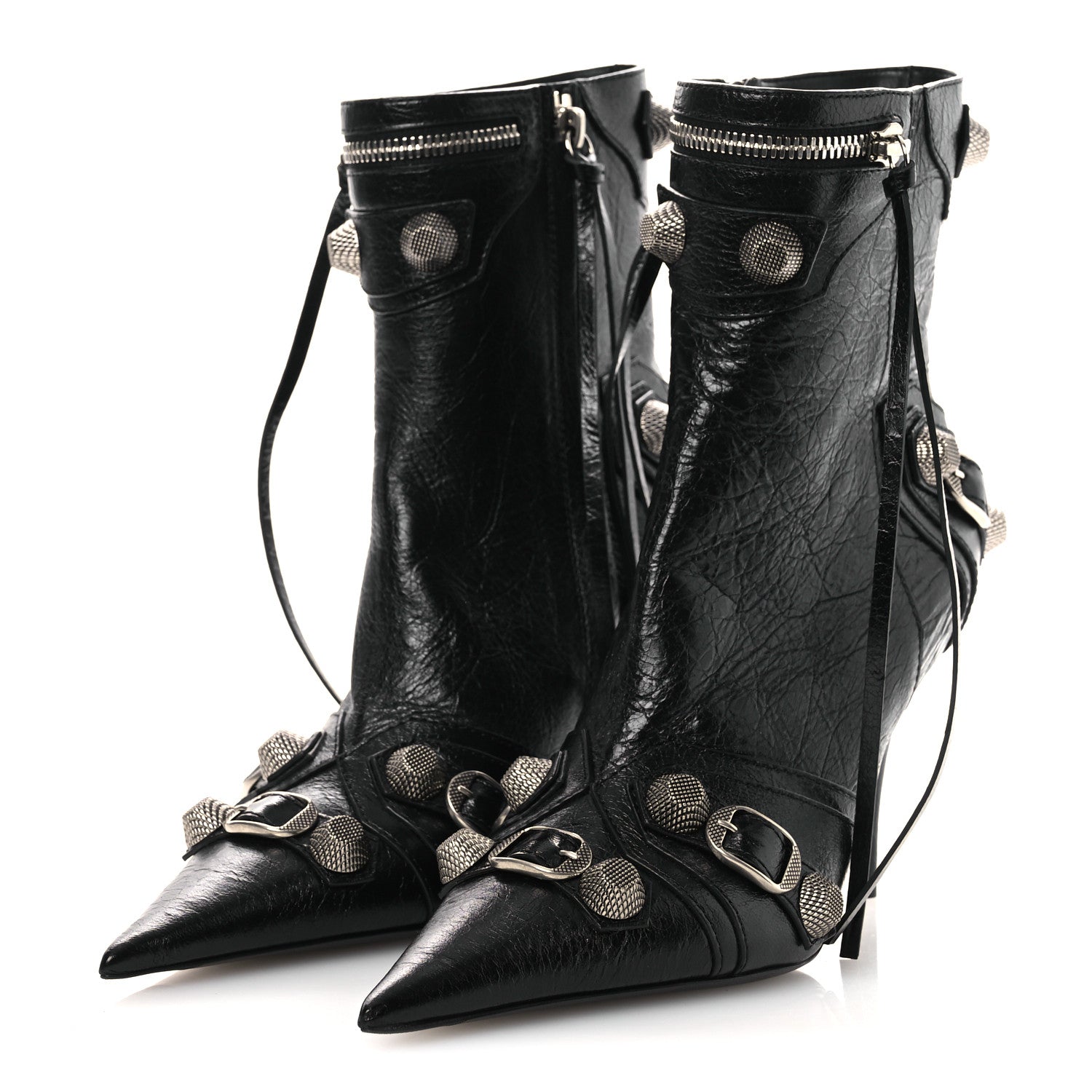 Balenciaga Agneau Arena Cagole 70mm Ankle Boots 37 Black
